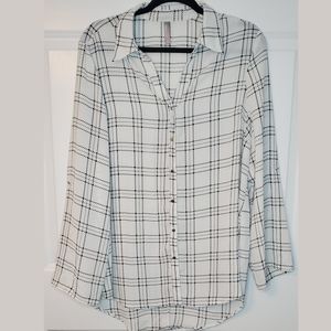 Plaid Long Sleeve Blouse